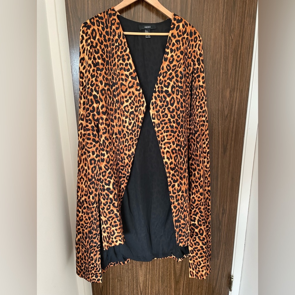 Leopard cape jacket